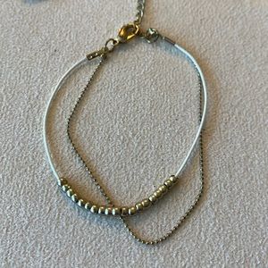 White & Gold Dainty Bracelet